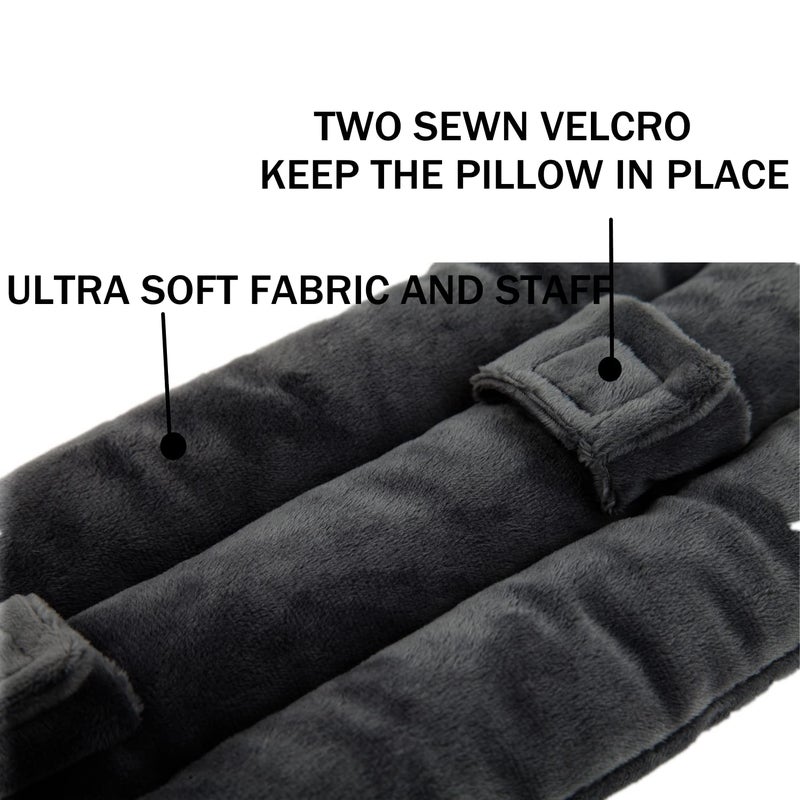 SKIYHON Seat Belt Pillow for Mastectomy Post-Surgery  Heart Surgery Recovery Support Cushion for Chest Chemo Port Pacemaker Bypass Hysterectomy Recovery Pillow (Black) - Image 3